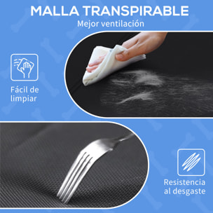 Cama Elevada para Perros, Refrescante y Transpirable, Cama para Perros Pequeños, 106x81x33 cm, Malla de Textilene, Reposacabezas Inclinado, Marco de Metal, para Interior, Exterior, Negro