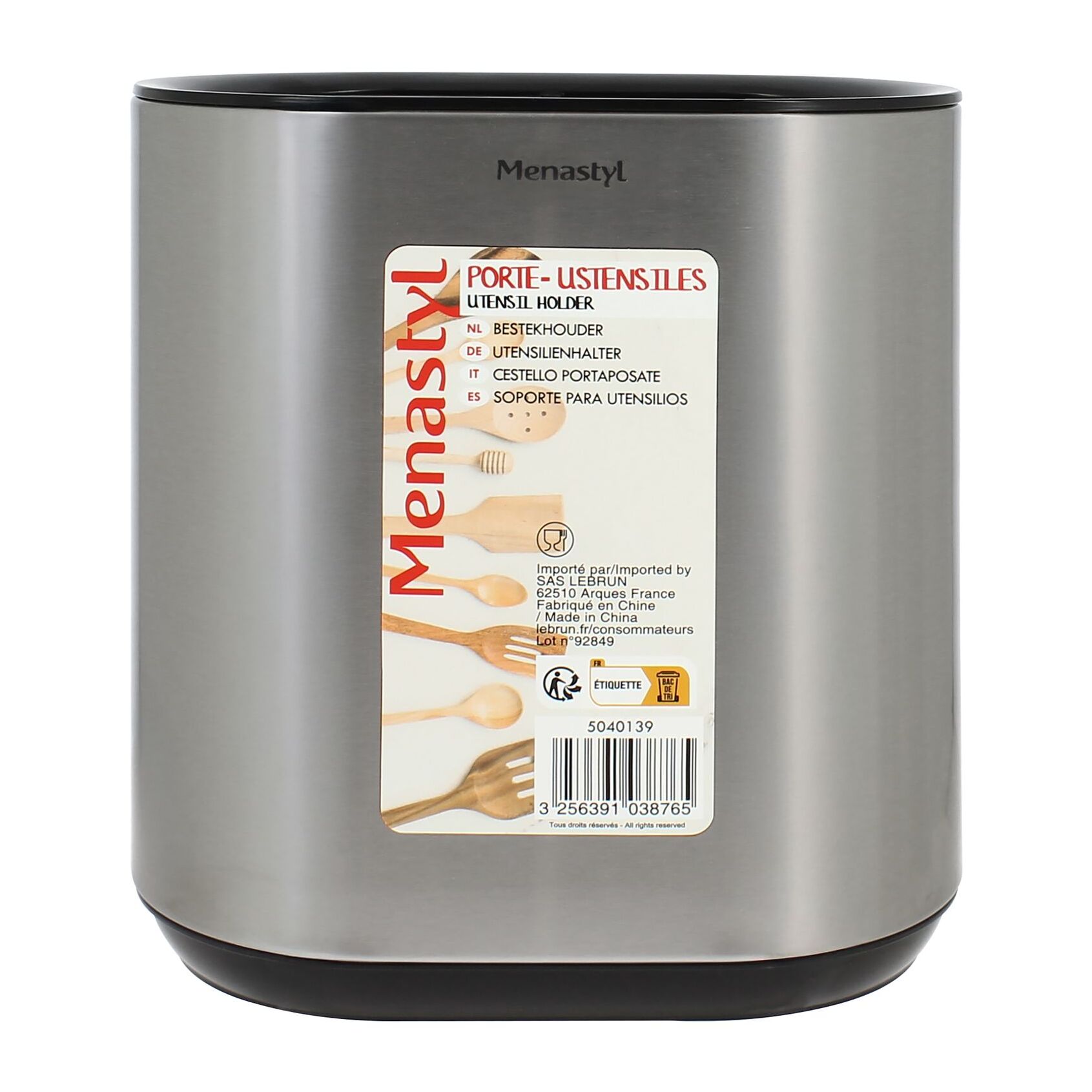 Porte ustensile en acier inoxydable