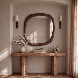 Miroir carré en placage noyer, 120 x 120 cm - Yoko