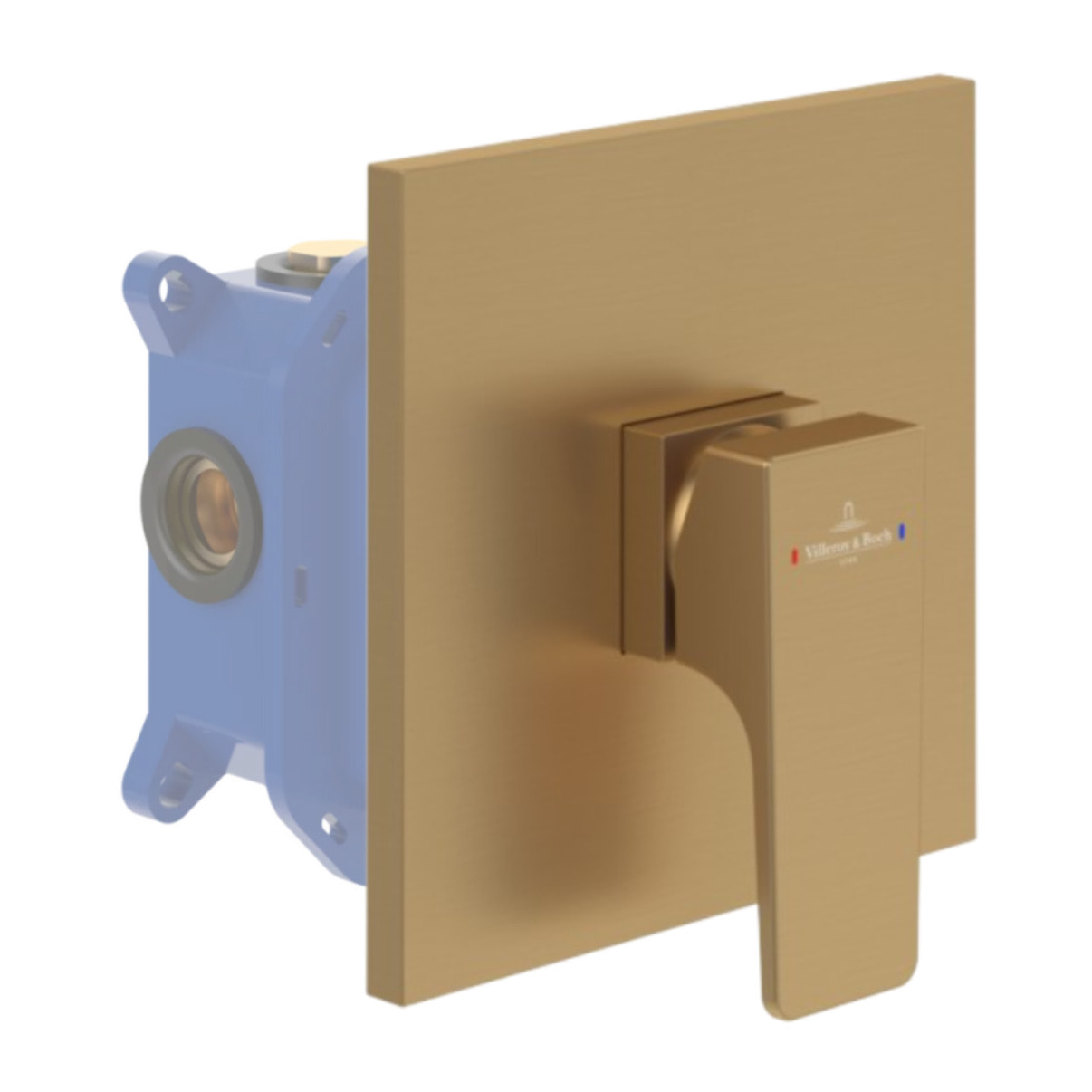 Façade mécanique Architectura Square Or brossé + corps encastré