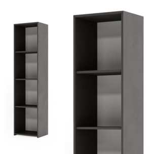 Libreria a colonna LONI 160x40 cm grigia con 4 ripiani a giorno