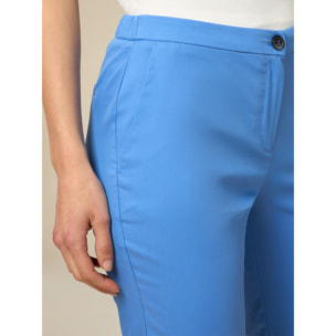 Oltre - Pantaloni basic misto cotone - Blu