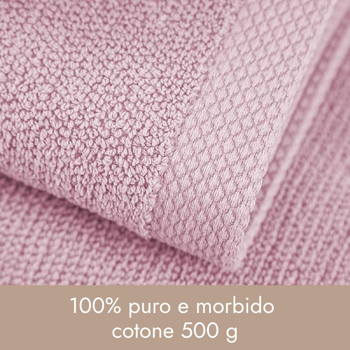 INTRECCI HOME Set Bagno 2 Asciugamani Ospite, in Puro Cotone 500 g,Morbidezza Extra, Assorbenza Superiore, Elegante e Durevole