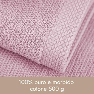 INTRECCI HOME Set Bagno 2 Asciugamani Ospite, in Puro Cotone 500 g,Morbidezza Extra, Assorbenza Superiore, Elegante e Durevole