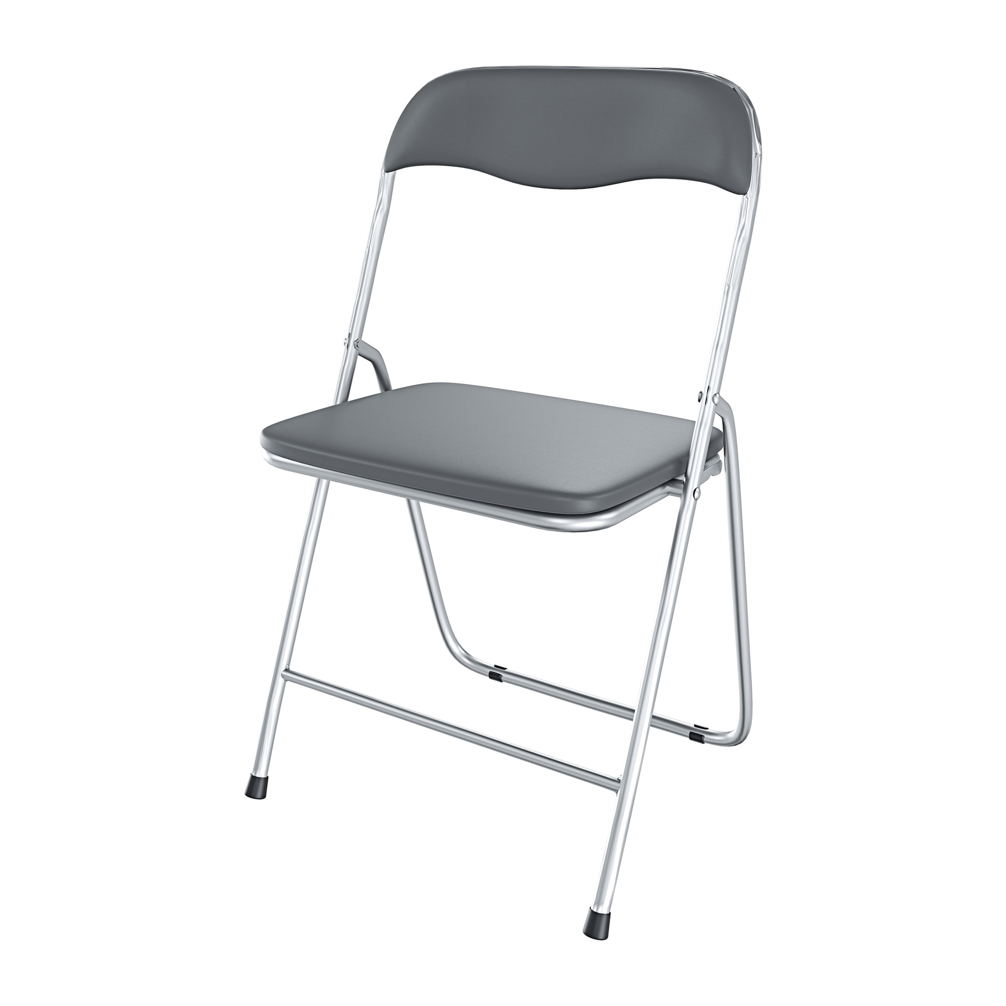 Set da 6 Sedia Pieghevole Slim in Metallo Sedie Salvaspazio Ufficio Casa Campeggio Salotto Cucina Ecopelle Comoda Seduta Imbottita 78x44x44 cm Grigio