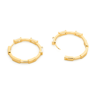Pendientes de Circonita Brillante acabado en oro amarillo de 18k