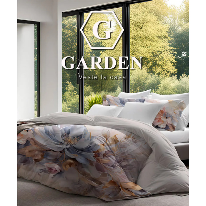 Parure Copripiumino 2 piazze Garden 141 in Cotone 100% Made in Italy, Stampa Digitale HD