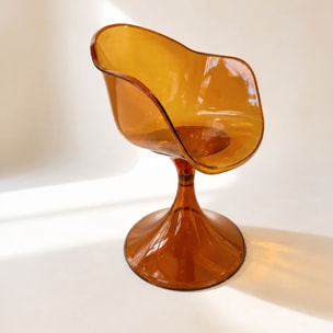 Lot de 2 fauteuils de table en polycarbonate ambre GLAM