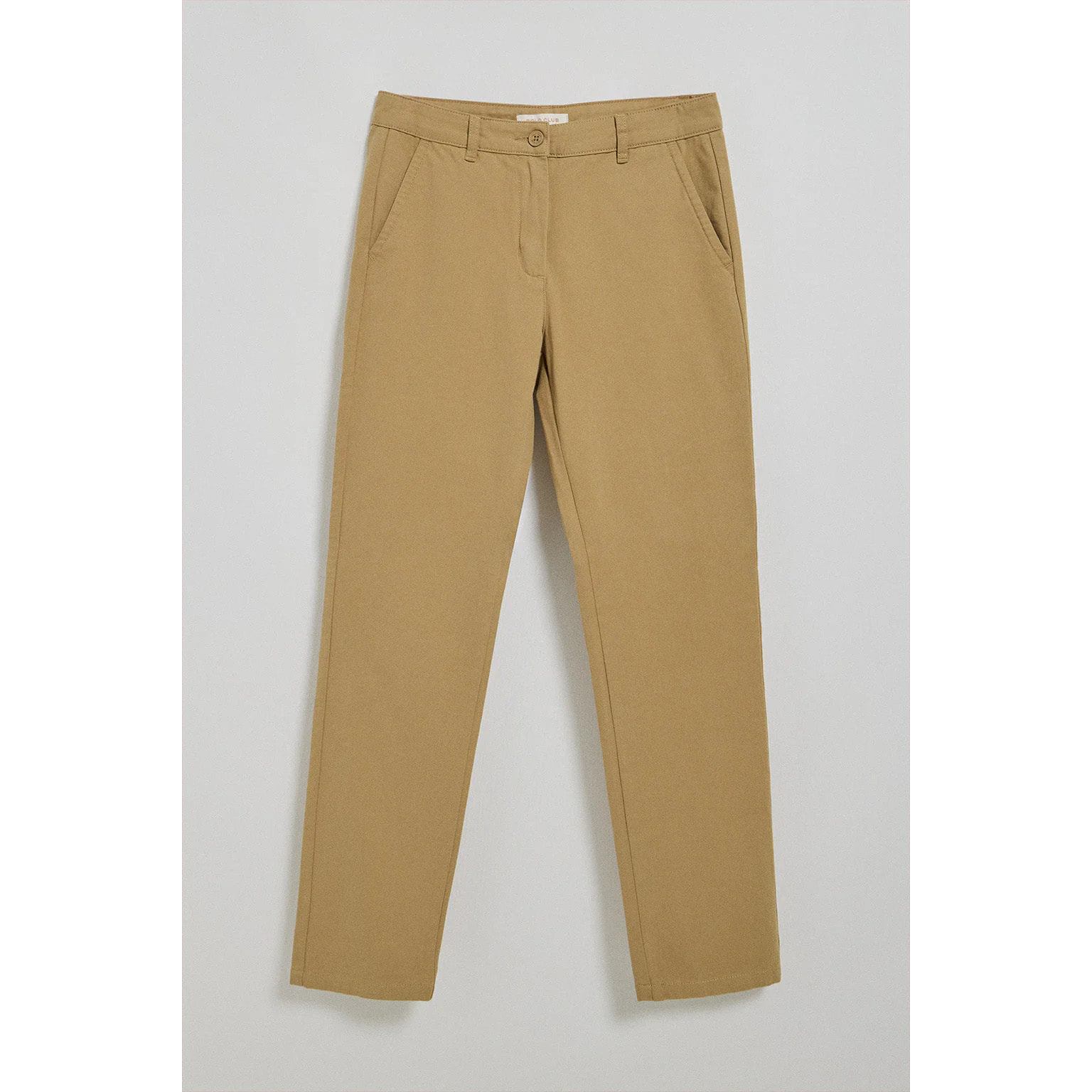 Pantaloni chino May color sabbia con ricamo sulla tasca minimal Polo Club sulla tasca