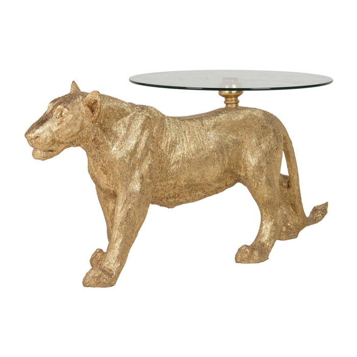 Mesa Centro Resina Dorada 123x61x56 Cm