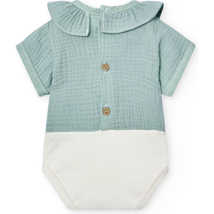 Body bebé manga corta cuello bambula