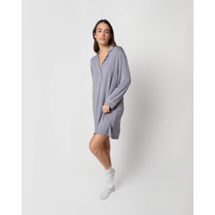 Camicia da notte in maglia di viscosa per donna, blu indaco