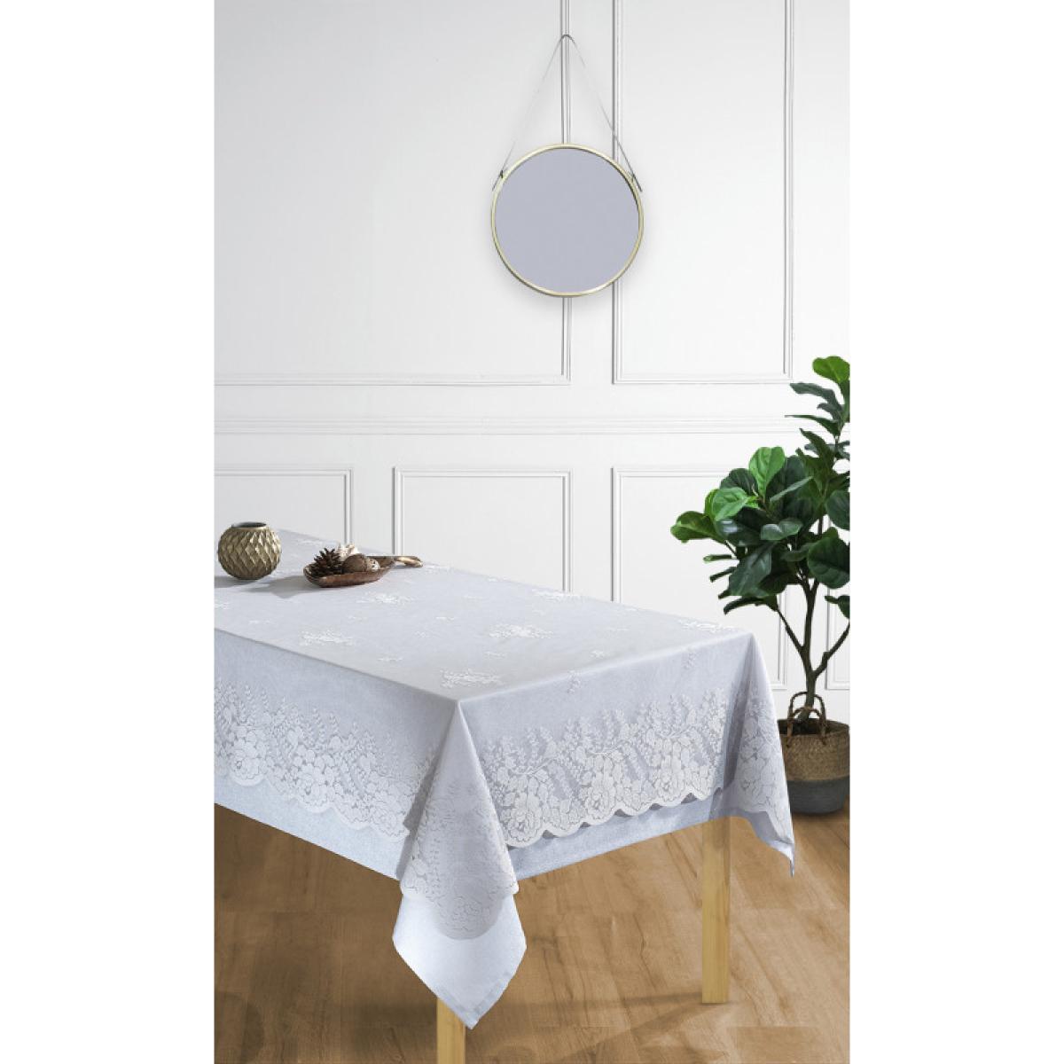 Nappe + Surnappe en dentelle ''Style Vintage'' -Gris