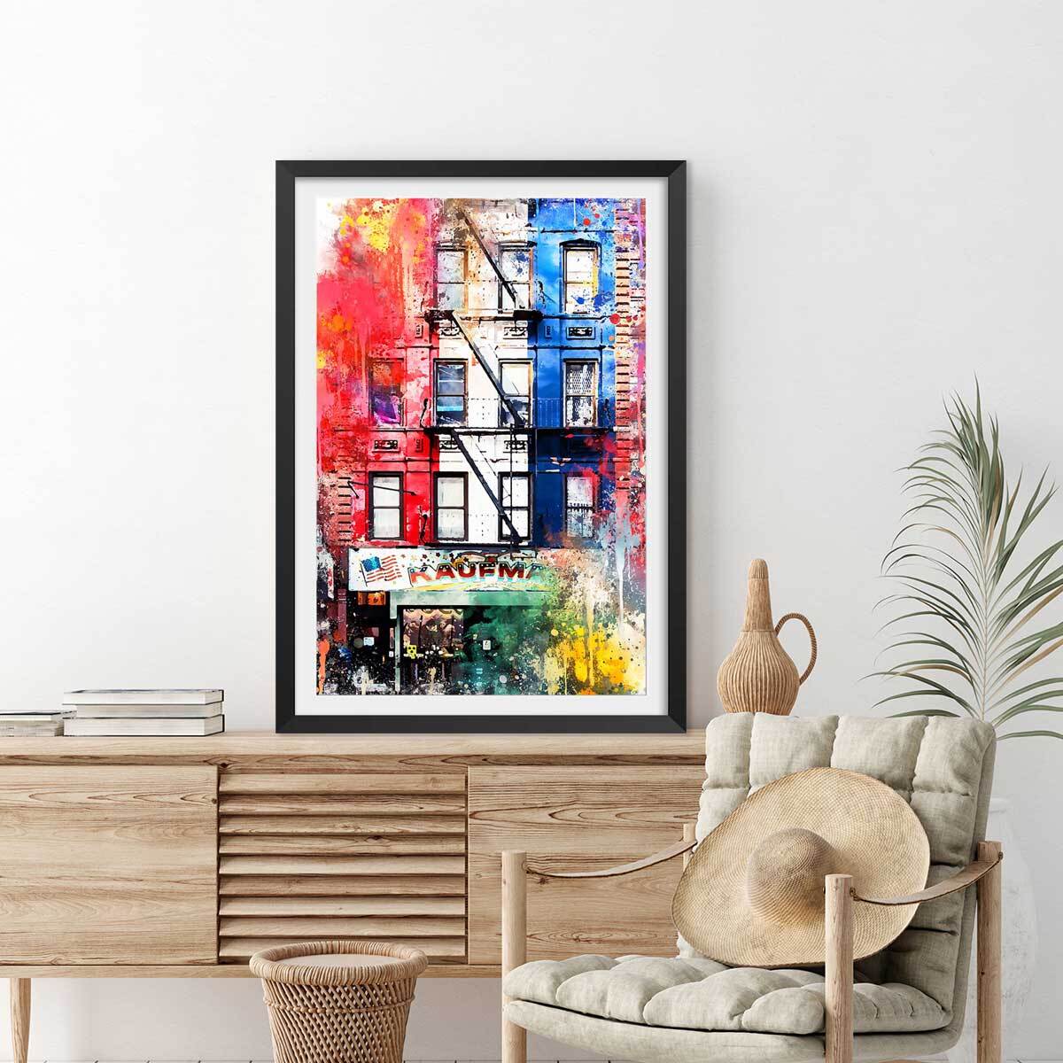 Affiche graffiti new york Affiche sous cadre noir