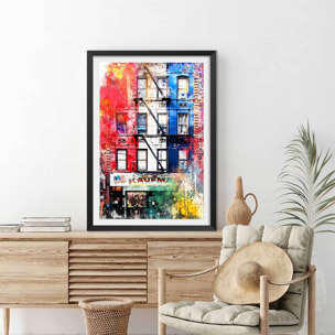 Affiche graffiti new york Affiche sous cadre noir