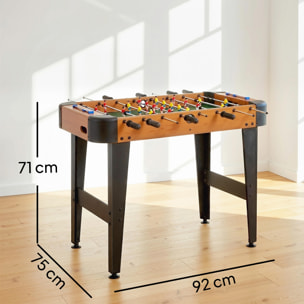 Babyfoot enfant - 22 joueurs, 2 ballons, 4 + 4 poignées, compteurs - dim. 92 x 75 x 71 cm - effet bois noir