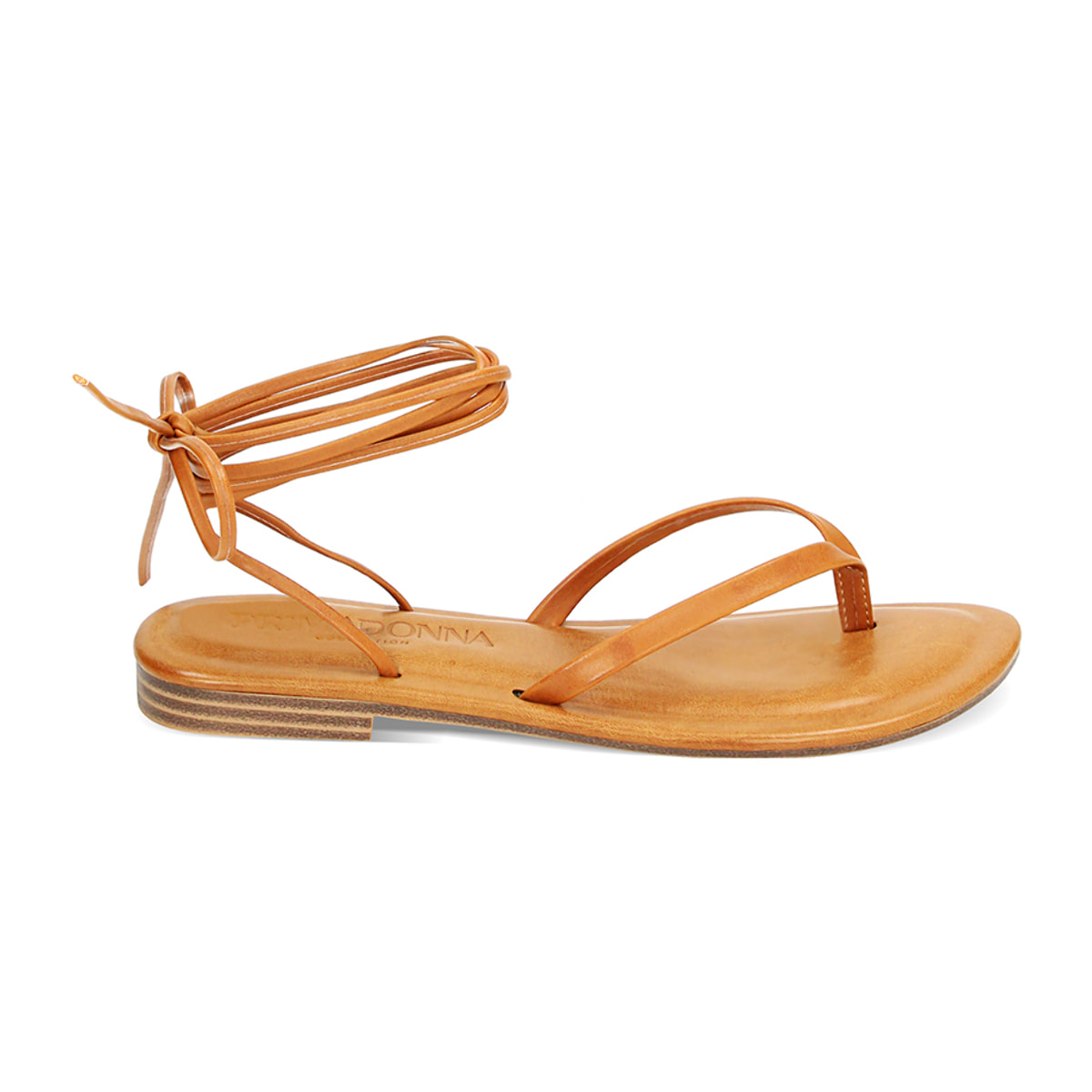 Sandali bassi donna cognac lace-up