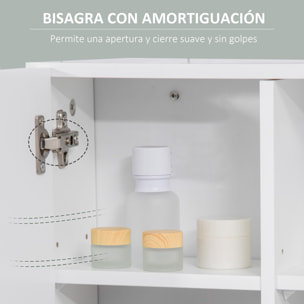 kleankin Armario de Baño con Espejo Mueble Colgante de Aseo con 2 Puertas y 2 Estantes Ajustables Interiores 54x15,2x55,3 cm Blanco