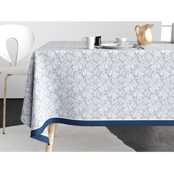 Nappe imprimée Coton Anti Tache Planta Bleu