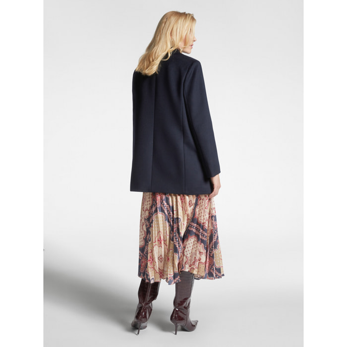 Elena Mirò - Giaccone peacoat in lana luxury - Blu