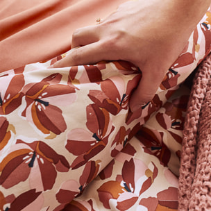 Parure de lit Housse de couette + Taie carrée en percale de coton, ALLEGORIA, Rouge