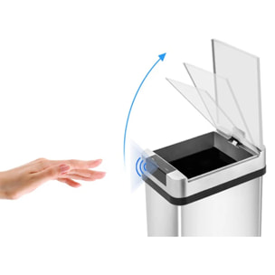 Poubelle automatique inox PARKSIDE argent 50L