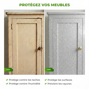 Rouleau adhésif décoratif Vinyle au Mètre - Argent - Sticker Lavable Imperméable Mur Cuisine Meubles