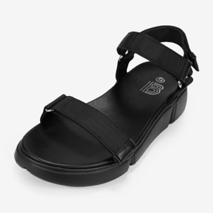 Sandalias deportivas negras con velcro