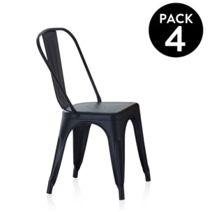 Pack 4 sillas de comedor Tolix Negro