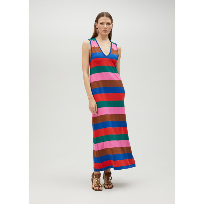 Vestito midi a righe