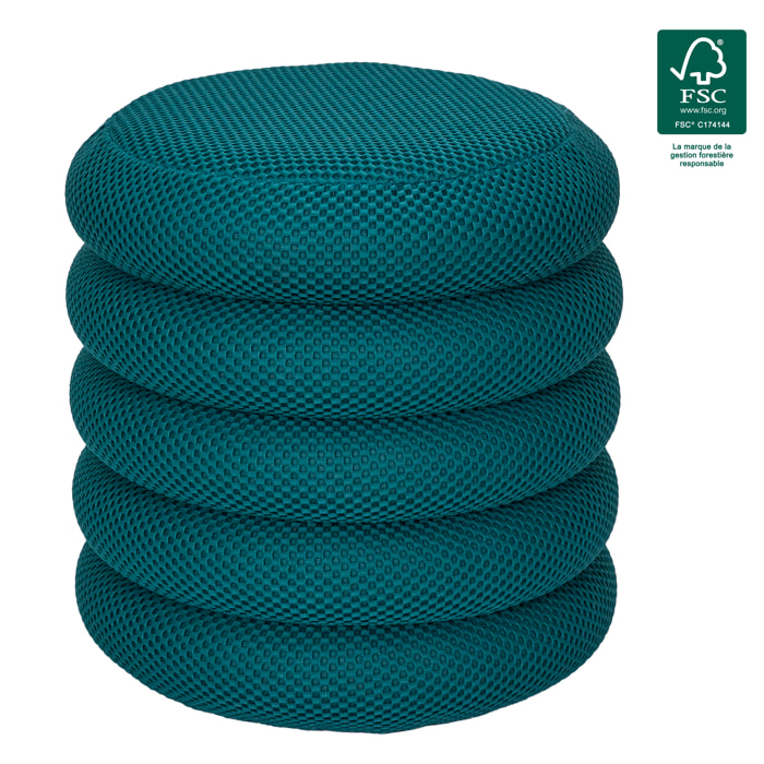 POUF RANGEMENT ATOME BLEU