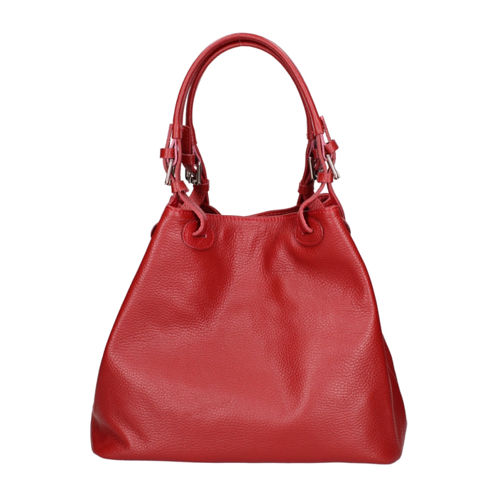 Borsa a spalla da donna In Vera pelle Made in Italy 29x32x17 cm