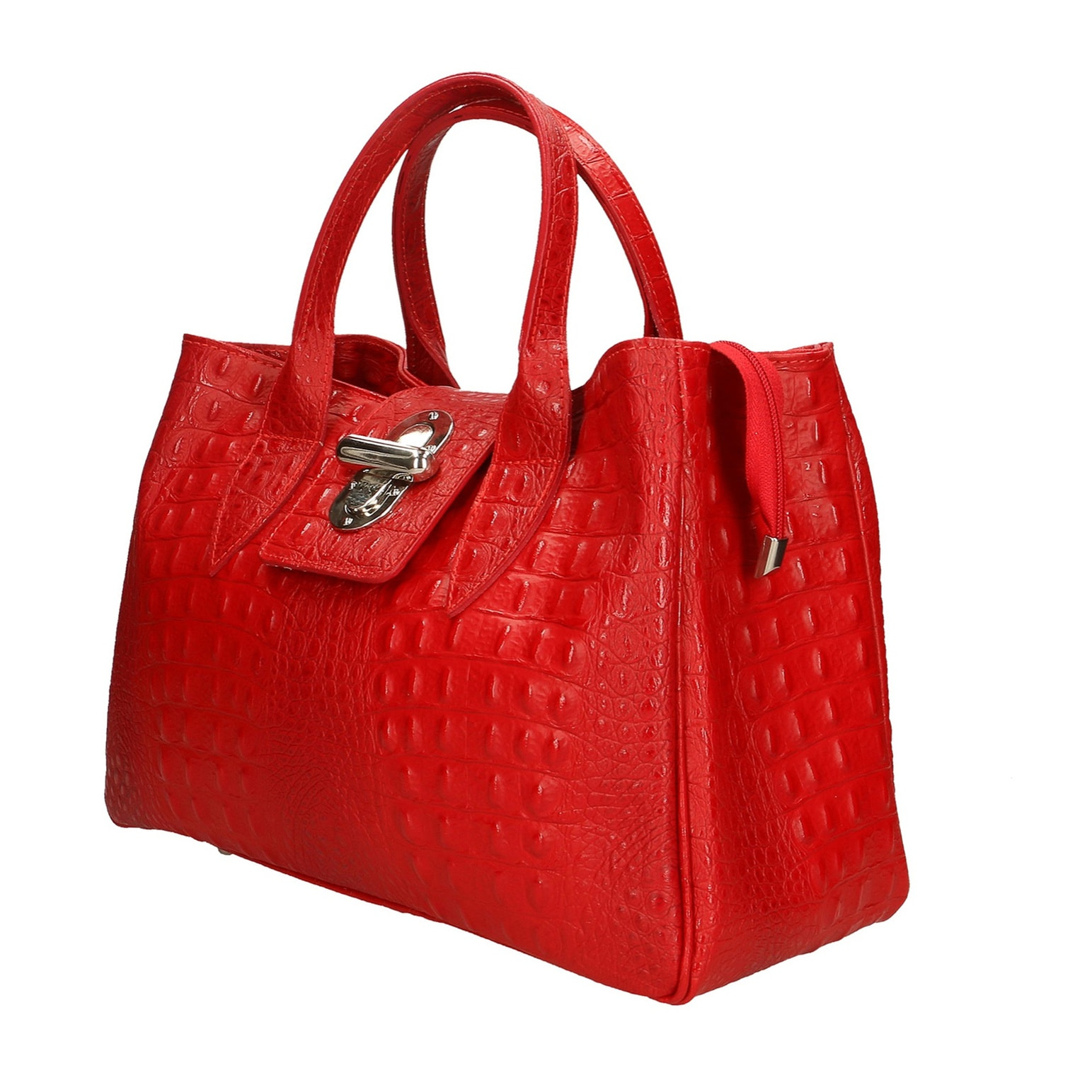 Borsa a mano da donna - Modello Ascoli - Pelle stampata cocco - 35.0 x 25.0 x 15.0 cm