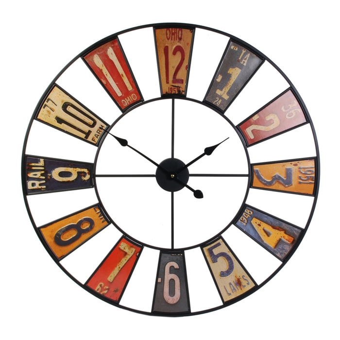 Horloge Recyclerie 80cm A Pile