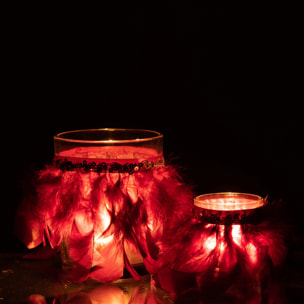 J-Line photophore Plume - verre - bordeaux - large