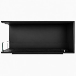 Urano 120 - Camino a Bioetanolo da Incasso Angolare Sinistro 120x50x30 cm con Bruciatore 3lt in Acciaio