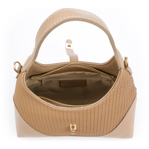Belgioioso Bolso de hombro Mujer. Piel auténtica acabado Dollaro estampado