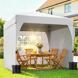 Tonnelle pliante pop up 3 x 3 m protection UPF 50+ tissu oxford crème