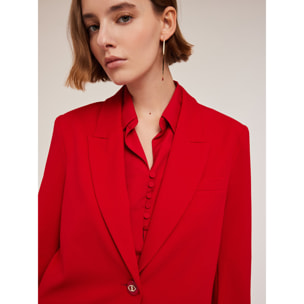 Motivi - Giacca monopetto in tessuto crêpe - Rosso