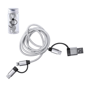 Cavo caricabatterie con connessione micro USB, tipo C e Lightning 5 V CC 2,4 A