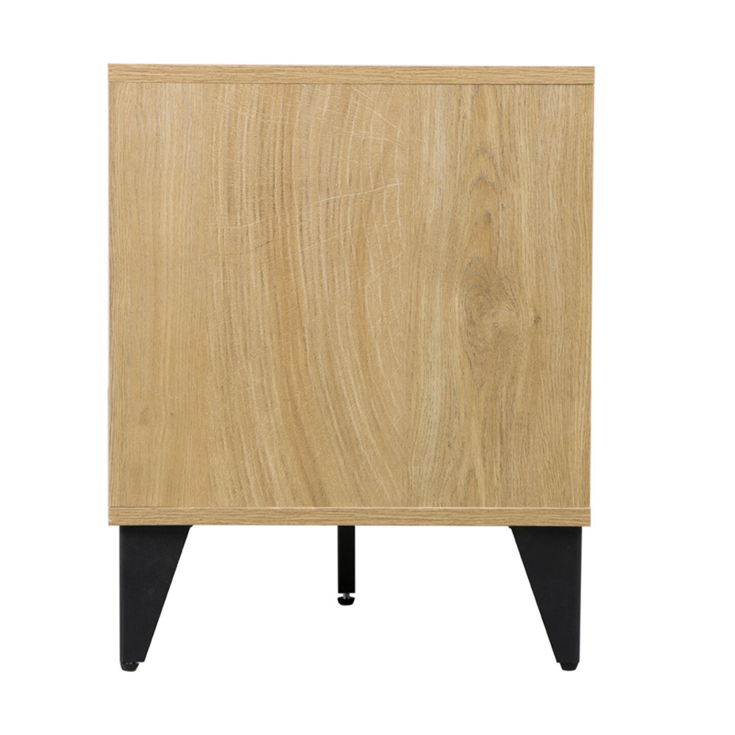 Tribeca - meuble tv - effet bois et métal noir - 200 cm - Bois / Noir