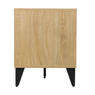 Tribeca - meuble tv - effet bois et métal noir - 200 cm - Bois / Noir