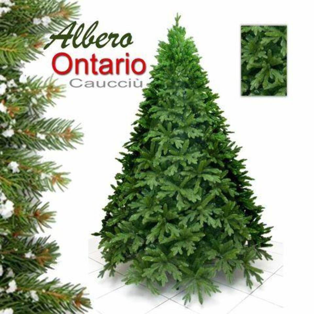 ALBERO 270Cm ONTARIO - PE+PVC - 2785 TIPS - 190Cm DIAMETROFolto, Ignifugo, Effetto Realistico, Rami a Gancio, Materiale Resistente e Duraturo