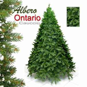 ALBERO 270Cm ONTARIO - PE+PVC - 2785 TIPS - 190Cm DIAMETROFolto, Ignifugo, Effetto Realistico, Rami a Gancio, Materiale Resistente e Duraturo