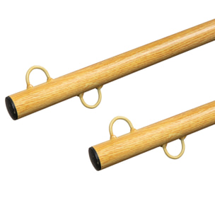 Poteaux ajustables pour voile d'ombrage effet bois - lot de 2