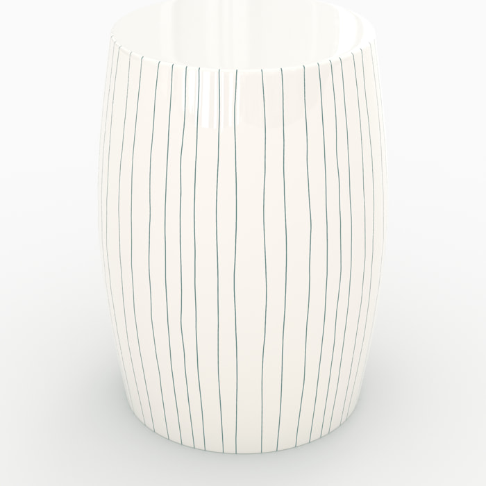 Table d'appoint ronde en métal blanc rayé D26 cm - Nello