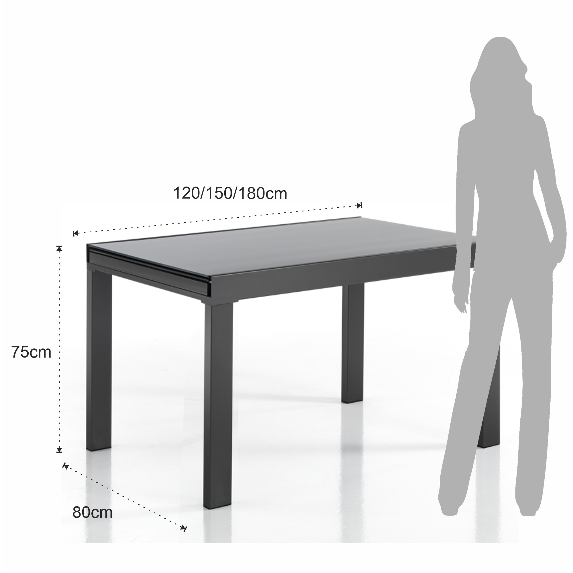 Tomasucci Table extensible QUICK GRISE