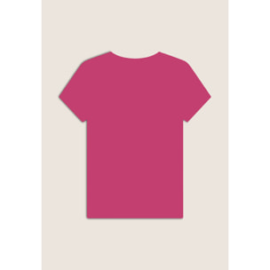 T-shirt in jersey con logo oro chiaro sul fronte