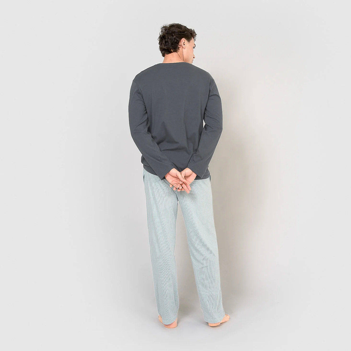 Pigiama lungo in cotone jupiter blu navy