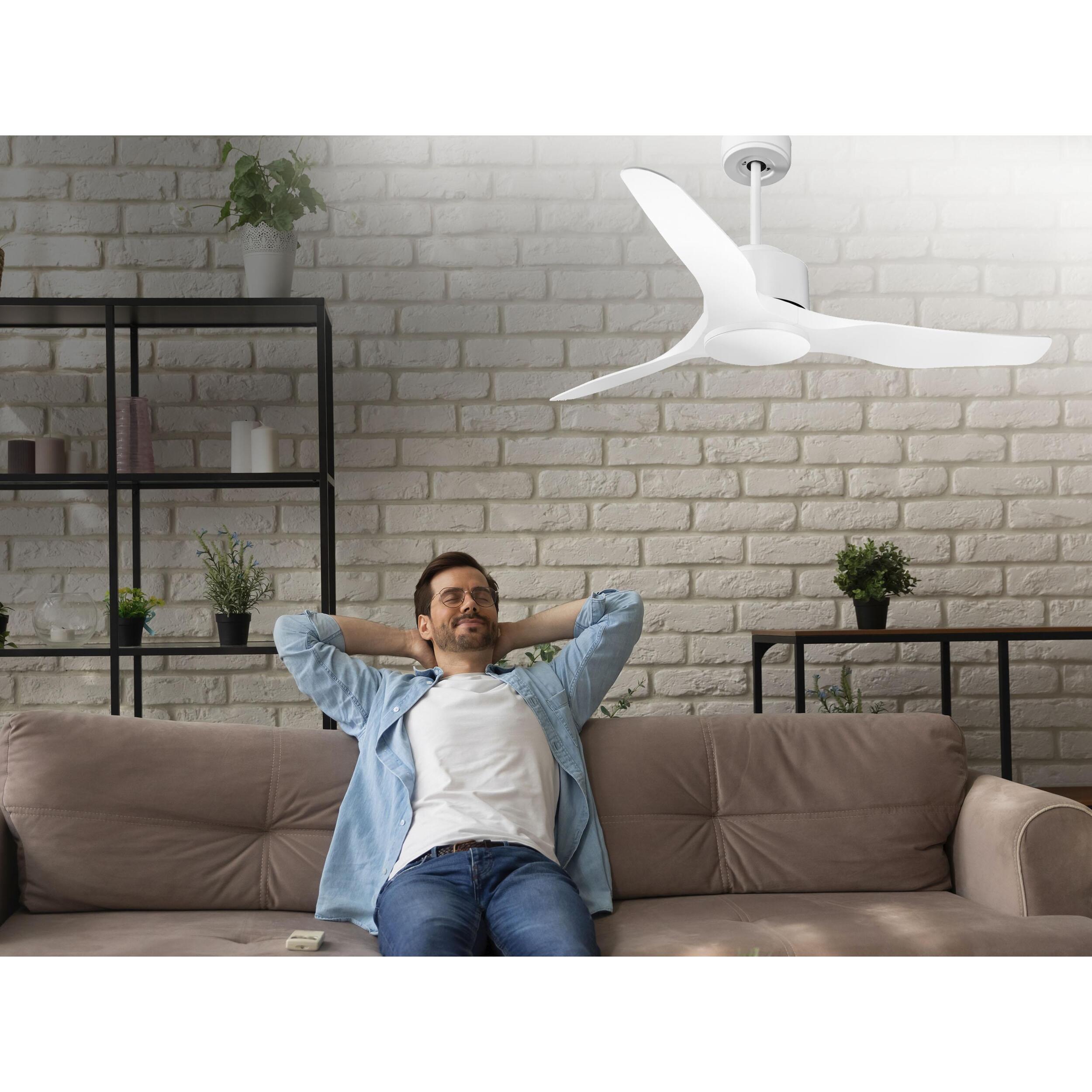 Ventilateur de plafond ø127 cm avec Wifi Réversible Hypersilence 40   W Blanc